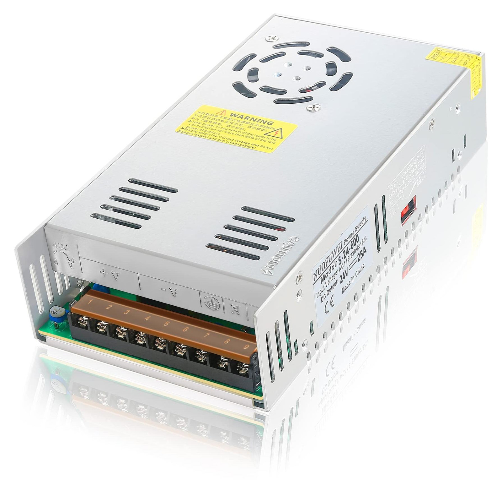 Lustrens DC 24V 25A 600W Voeding voor diverse 24V apparaten