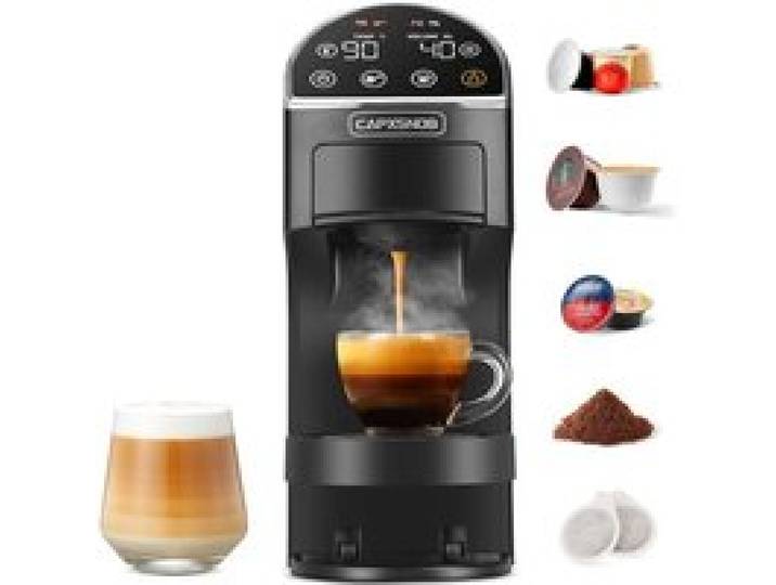 Magician2 Machine à Café Capsules et Dosettes 5 en 1 pour Nespresso Dolce Gusto Lavazza A Modo Mio ESE 44mm et Café Moulu Écran