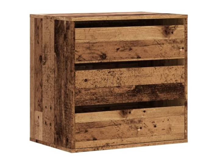 Kommode Altholz 3 Schubladen 60x41x58 cm aus Holzwerkstoff Klassisches Design, Aufstellfläche, pflegeleicht, stabile Konstruktion, Wandmontage