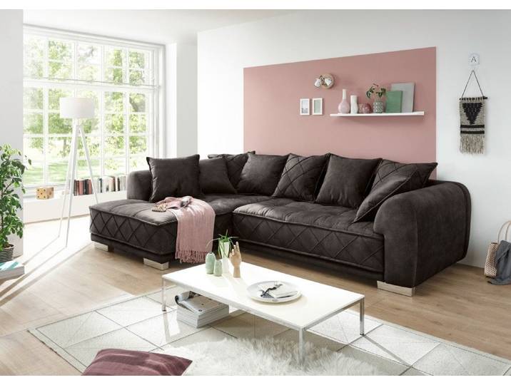 ED EXCITING DESIGN Ecksofa Sentina, mit Rückenkissen, Ottomane links oder rechts montierbar, frei im Raum