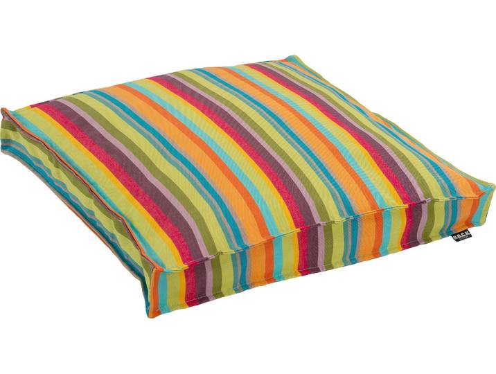 Sitzkissen H.O.C.K. Yucatan , bunt (bunt, gestreift), B:50cm H:5cm L:50cm, Kunstfaser, Dekokissen_Sitzkissen_Kissenhüllen, Sitzkissen, 50/50/5 cm