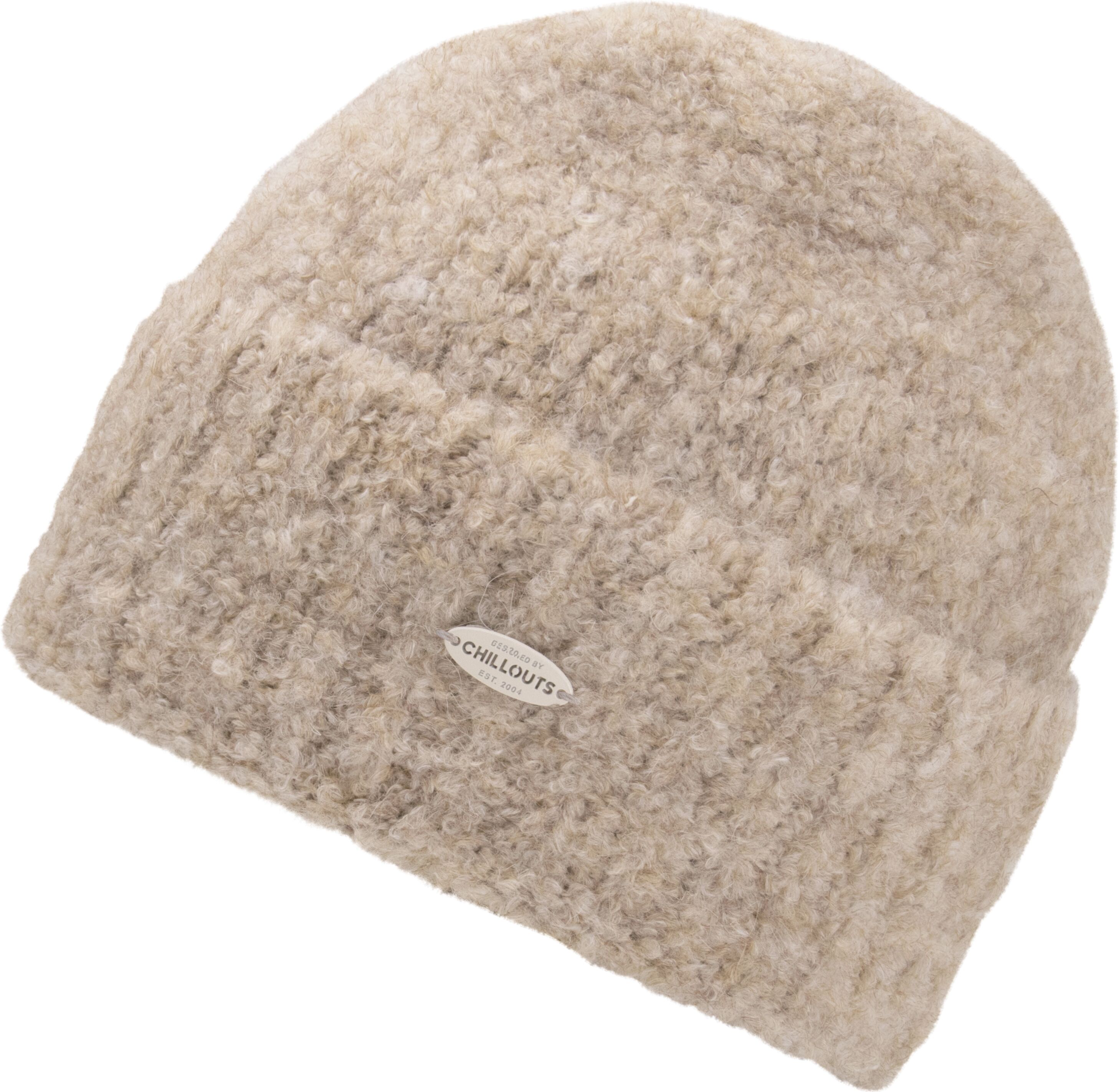 Beanie CHILLOUTS "Emma Hat", Damen, beige, Materialmix, unifarben, Mützen Beanie, ist formbeständig, pflegeleicht, kuschelig weich beige Einheitsgröße