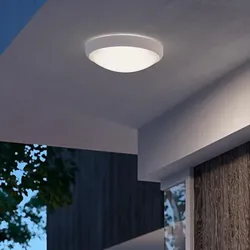 Philips LED Outdoor Deckenleuchte Doris ø22cm Weiß neutralweißes Licht 4000K