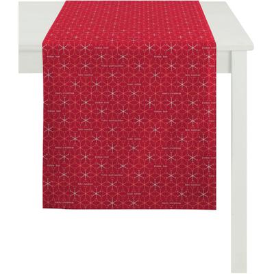 Tischläufer APELT "3008 Christmas Elegance, Weihnachtsdeko, Weihnachten", bunt (rot, silberfarben), B:48cm L:140cm, Polyester, Tischdecken