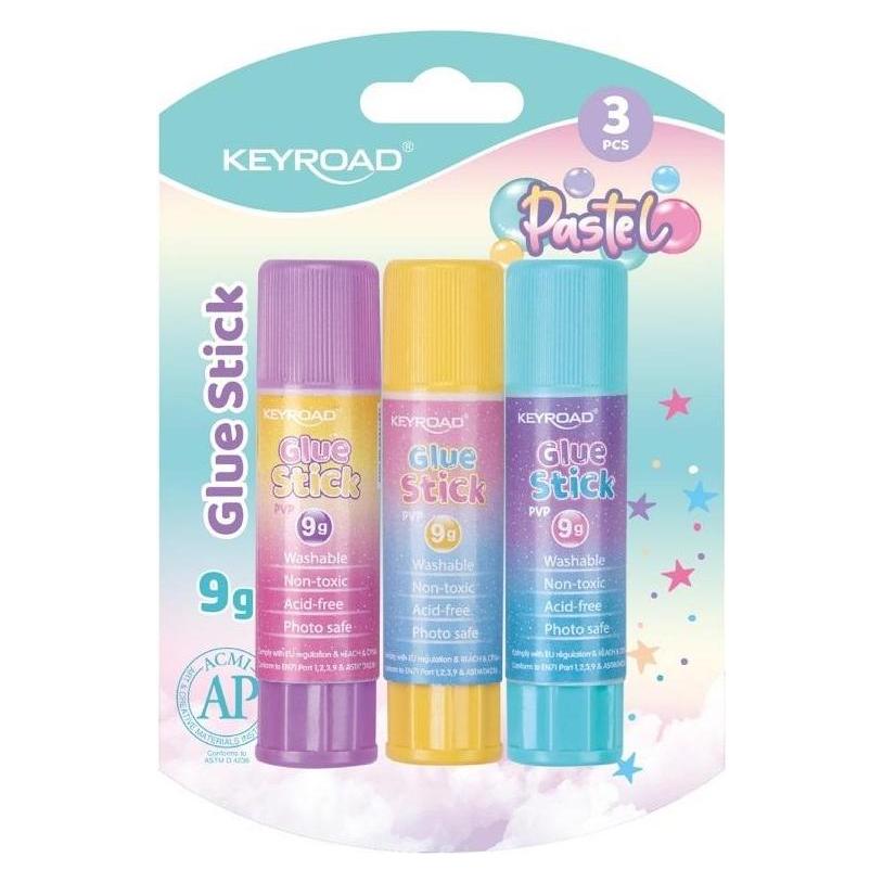 Keyroad Klebestift Pastell PVP 9g 3St (9 g, 3x) (KR972433)