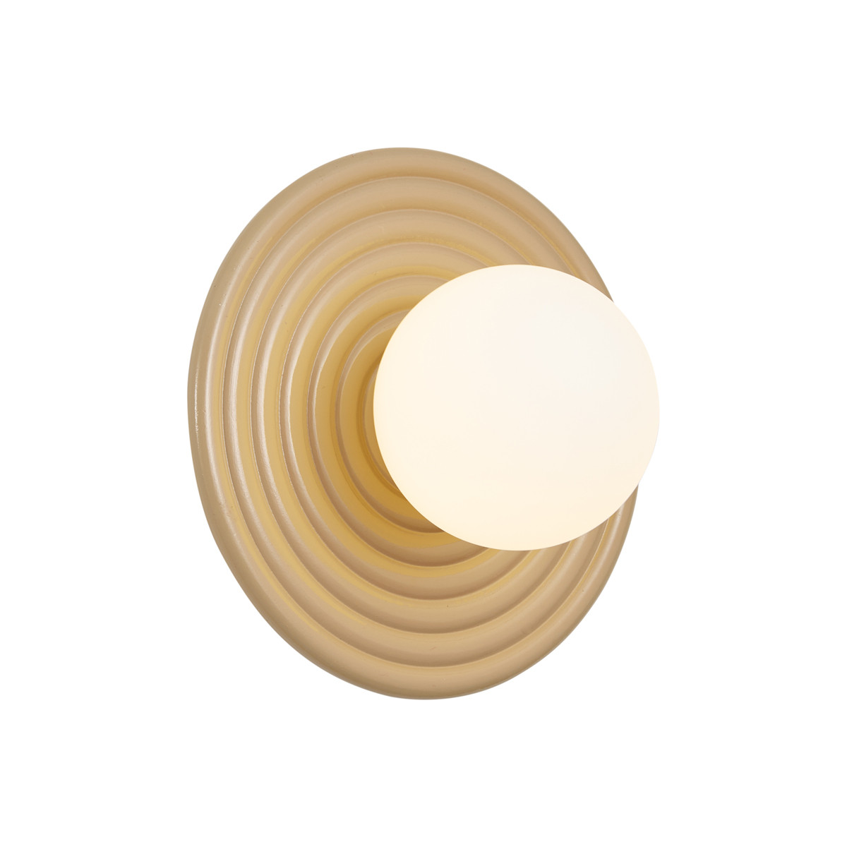 Lila Retro wandlamp taupe met opaal ronde kap 20cm IP44