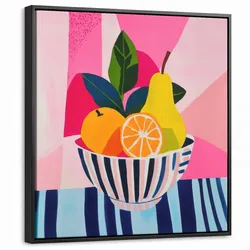 LEINWAND Bilder mit Rahmen - Obst - Abstrakter Hintergrund - Rosa - 50x50