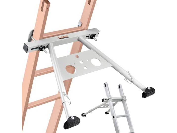 VEVOR Ladderstabilisator 815 x 710 x 55 mm, verstelbare voeten, afstandhouder voor uittrekbare ladders, wandladderaccessoires voor dakgoten, wandgeleiderafstandhouders, antislip rubberen voetjes,