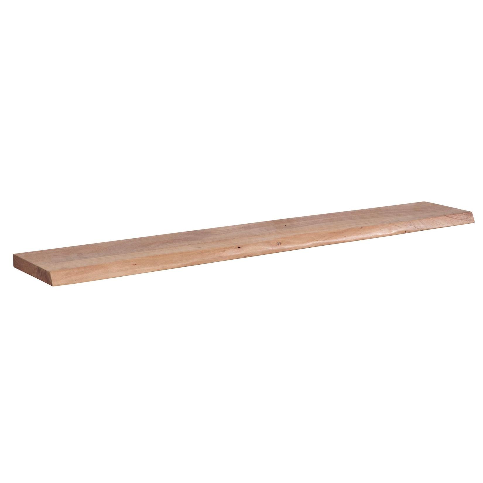 KADIMA DESIGN Rustikales Akazienholz Schweberegal mit Baumkante, 160cm, Landhausstil, Wandmontage