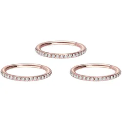 SET Chirurgenstahl Segmentring Clicker EINGEFASSTE KRISTALLE ++Neues Design++