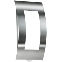 CMD Creative Metalldesign Außenwandleuchte AQUA QUADRAT, IP44, mit Bewegungsmelder, E27, Edelstahl / Opalglas, gebürstet CMD-37/BM