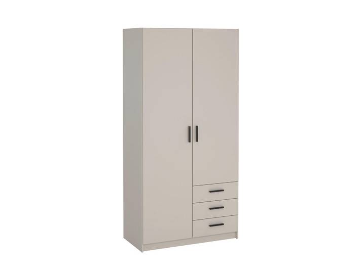 P & B Kleiderschrank, Kaschmir, Holz, Douglasie, Fichte, Kiefer, Lärche, Tanne,Douglasie, Tanne, 4 Fächer, 3 Schublade(n) Schubladen, 98.5x200.4x49.8 cm, FSC Mix, Made in Denmark, Schlafzimmer, Kleiderschränke, Drehtürenschränke