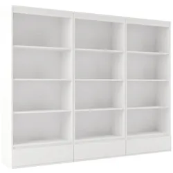 Büroregal Set 3x PALERMO Schrank 3 Schubladen 12 Ablagen für Büro WEISS