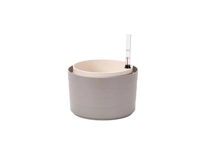 Blumentopf Plastia Berberis 26 cm ohne Vorhang , elfenbein, B:26cm T:26cm Ø:26cm, Kunststoff, Pflanzgefässe, Blumentopf