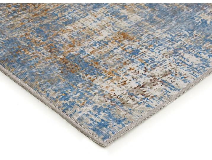 Kombistarke Brücken und Teppiche mit flachem Flor, Gelb-Blau, Größe 249 (Teppich, 160x230 cm)