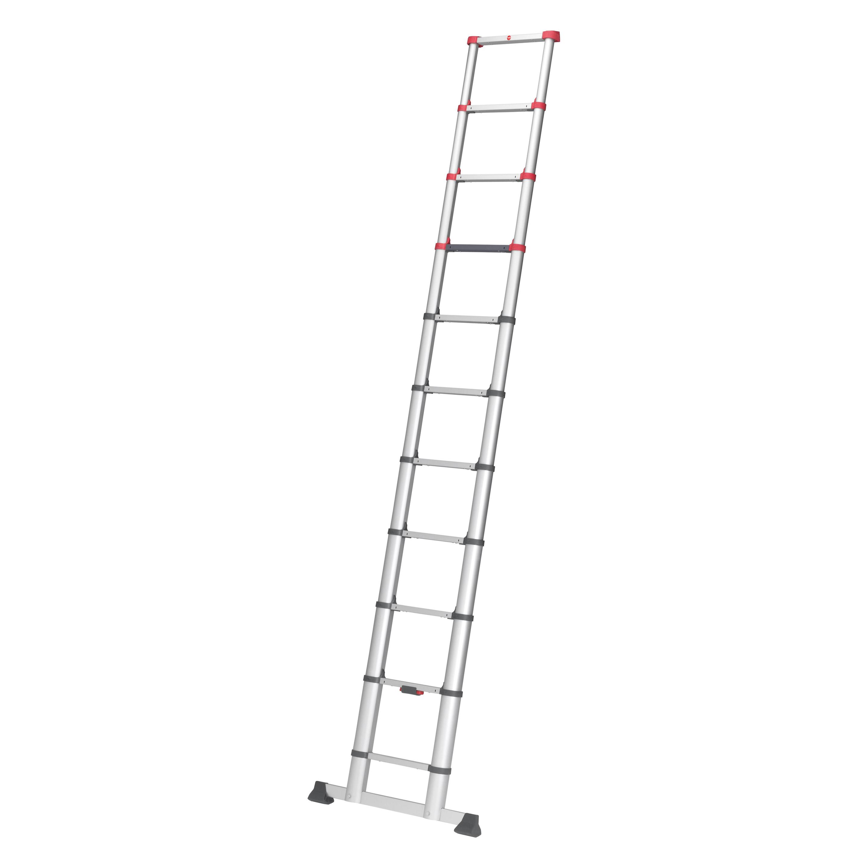 Hailo FlexLine, Alu-Sicherheits-Teleskopleiter, 11 Sprossen (Anlegeleiter, 99 cm) (7113-111)