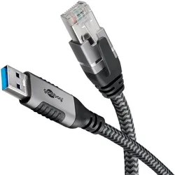 Goobay Ethernet-Kabel USB-C 3.1 auf RJ45, SuperSpeed 1 Gbit/s, Thunderbolt 3 kompatibel, FTP - Länge: 5 m