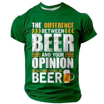 Herren Lustiges Bier Grafik T-Shirt - 'Der Unterschied zwischen Bier und deiner Meinung' humorvolles Kurzarm Oberteil