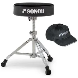 Sonor DT 4000 Schlagzeug Hocker mit Cap, Schlagzeug Zubehör, Schwarz