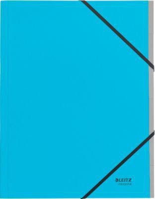 Leitz® Sammelmappe Recycle, A4, 6 Fächer mit Blanko-Taben, Inhaltsverzeichnis, Gummibandverschluss, Karton, blau