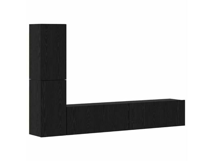 Armoire TV mural polyvalente - - 2pcs - bois d'ingénierie - chêne noir - 8 étagères - 80x30x30 5 cm - grand espace gkb44k3591