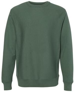Independent Trading Co. IND5000C Legend Premium Heavyweight Cross-Grain Crewneck Sweatshirt in Alpine Green size Medium   Cotton/Polyester Blend