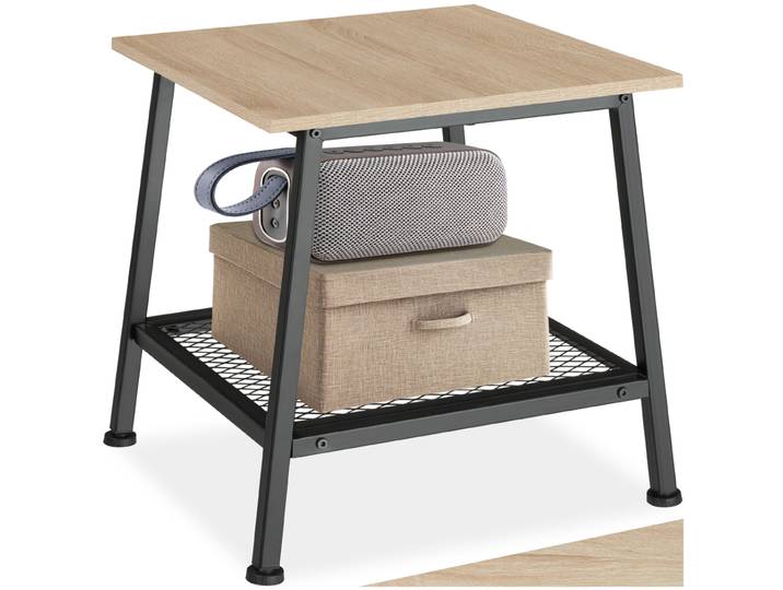 Table d’appoint BEDFORD 45,5x45x47cm - Bois clair industriel, Chêne Sonoma