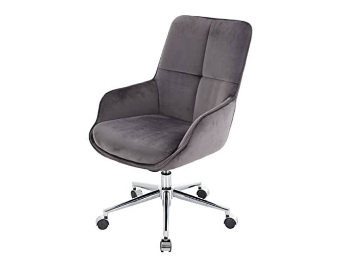 Mendler Bürostuhl HWC-J64 Armlehne höhenverstellbar Samt MVG - dunkelgrau