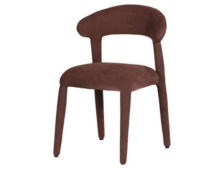 WOOOD Sile Esszimmerstuhl Leinenlook Bordeauxrot - 2Er Set