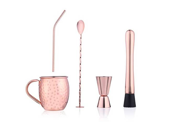 alpina Cocktailset, 7-delig, roestvrij staal, rosékleurig
