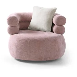 SESSEL Nano, Drehsessel mit runder Form, Rosa