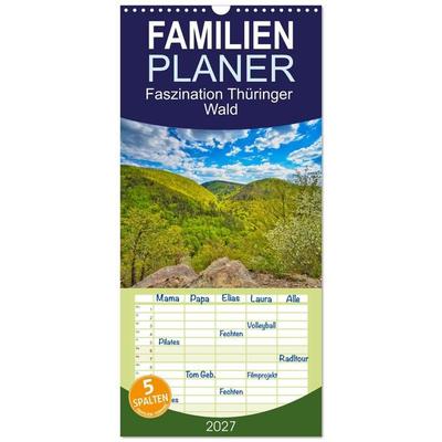 Familienplaner 2027 - Faszination Thüringer Wald mit 5 Spalten (Wandkalender, 21 x 45 cm) CALVENDO