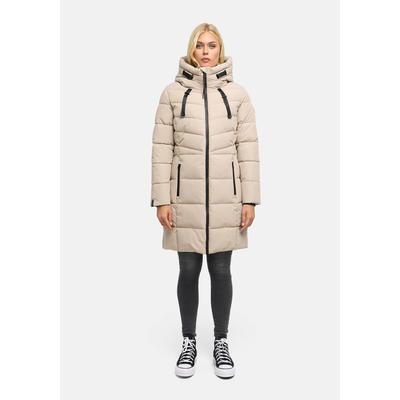 Winterjacke MARIKOO "Natsukoo XVI", Damen, Gr. XXL, beige (light taupe), Obermaterial: 100% Polyester, Jacken Winterjacke, Stepp Mantel mit großer Kapuze, Topseller
