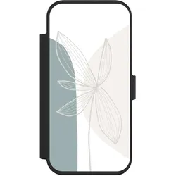 Nivocase Klapphülle für Apple iPhone Air Handyhülle aus Kunst Leder NIVOflip schwarz Blume Boho Pastell (Apple iPhone Air), Smartphone Hülle, Schwarz