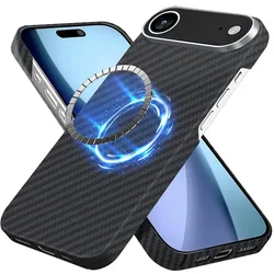 Techsuit Aramid Fiber MagSafe (Apple iPhone 17), Smartphone Hülle, Schwarz