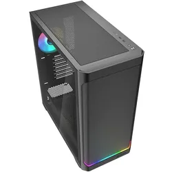 Sharkoon AK4 RGB Black ATX (schwarz) (ATX, mATX, Mini-ITX), PC Gehäuse, Schwarz
