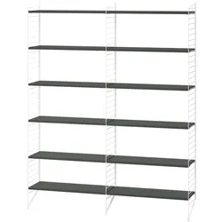 Bücherregal minimalistisch Weiß Dunkelgrau