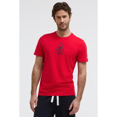 Rundhalsshirt GAASTRA, Herren, Gr. S, core rot, Web, Material: 97% Baumwolle, 3% Elasthan, bedruckt, regular fit normal, Rundhals, eingesetzt gerader Abschluss, Shirts Rundhalsshirt, mit Kontrastnähten