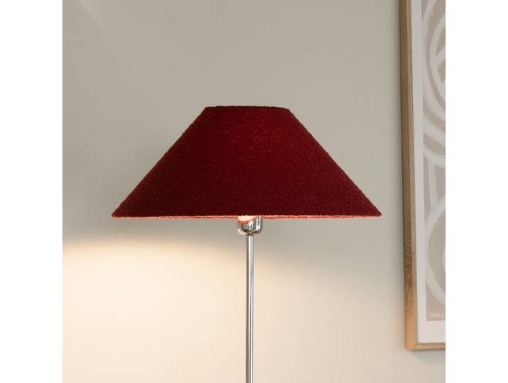 Iris Stehleuchte rot/chrome Textil Ø 45 cm - Globen Lighting - Wohnzimmer - Skandinavisch - Stoff / Textil - Einflammig
