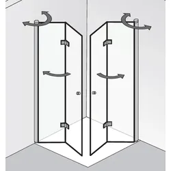 HSK Atelier Plan Eckeinstieg mit Drehfalttüren 172880xx