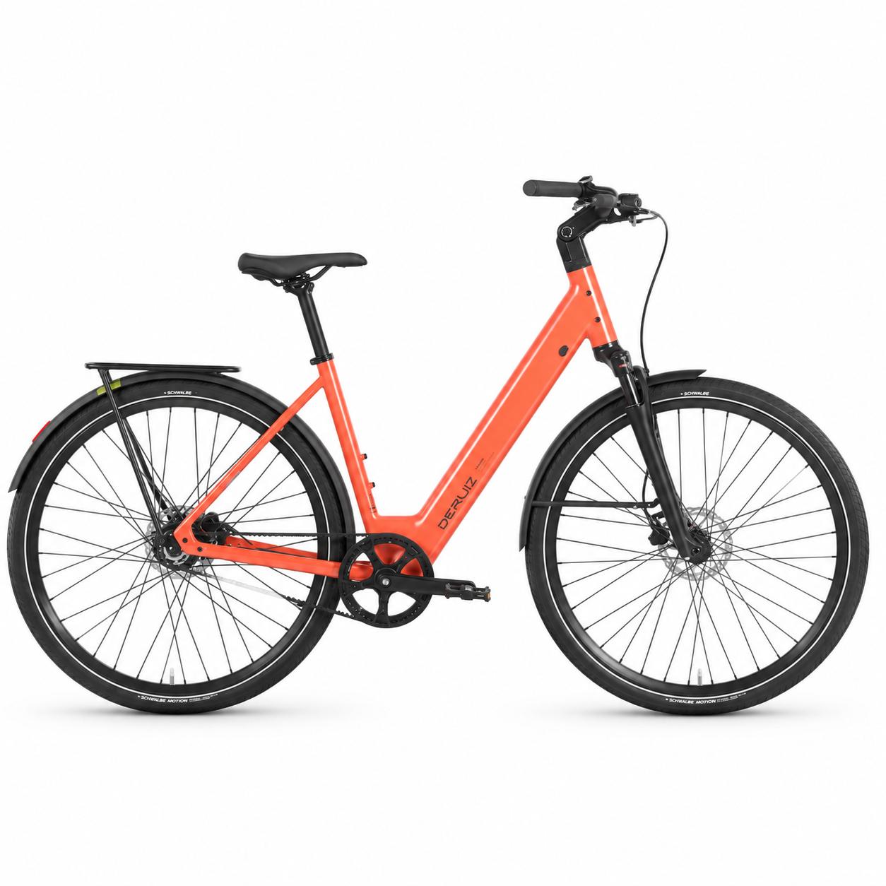 DERUIZ Turmali Comfort 2026 E-Bike 28 Zoll, 360 Wh, Riemenantrieb, Golden Hour Orange