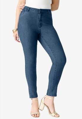 Plus Size Women's Plus Size 24/7 Slim Jean by Denim 24/7 by Roamans in Medium Stonewash (Size 24 W)