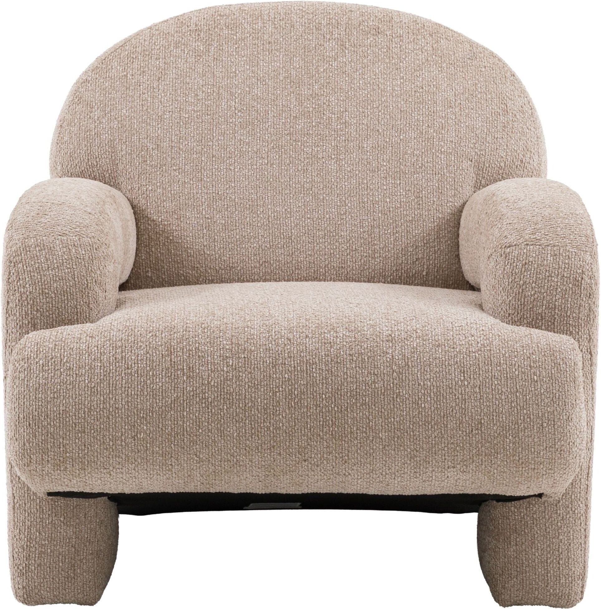 Aldo Beige Textured Curved Back Accent Chair
