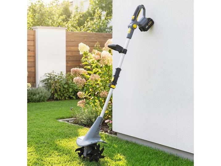 Outsunny Motoculteur Électrique 18V 20cm avec 2 Batteries Gris
