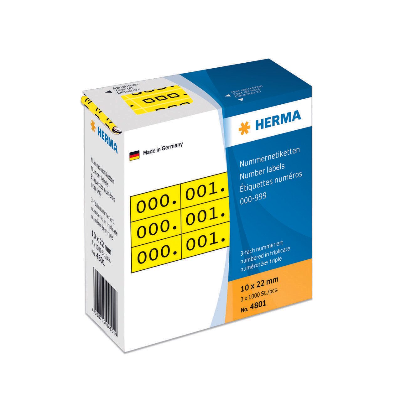 HERMA Klebenummern gelb 4801