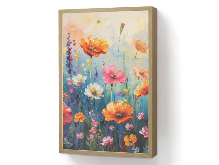 OnlyWow Wandleuchte MIT Akku Blumen - Natur - Aquarell - Kunst 40x60 cm, Mehrfarbig, Rechteckig, LED integrated, 40x60x8 cm, Lampen & Leuchten, Innenbeleuchtung, Wandleuchten
