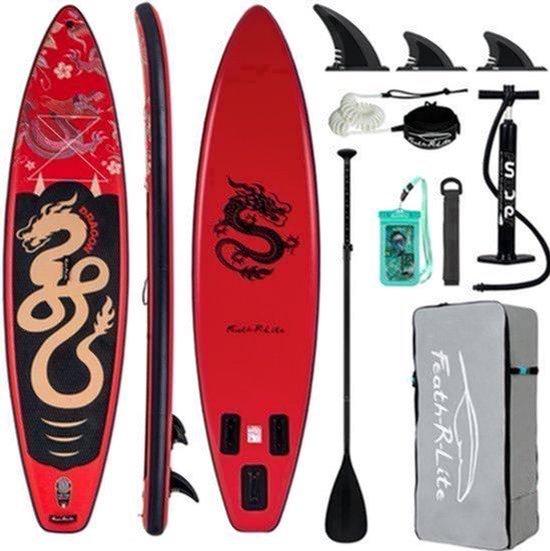 Aufblasbares SUP-Board, ultraleicht - 350x84x15 cm (Abmessungen) - 8 kg (Gewicht) - PVC (Material) - Rutschfeste Oberfläche - Geeignet für Yoga, Angeln, Reisen - Stand-Up-Paddleboard