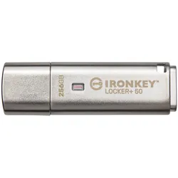 Kingston 256GB USB 3.2 IRONKEY LOCKER+50 (256 GB, USB-A), USB Stick, Silber