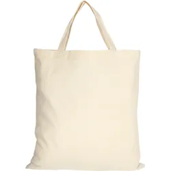 10er Pack Baumwolltasche - 28 Farben | mit zwei kurzen Henkeln | 38x42cm, natur, 25 Stück