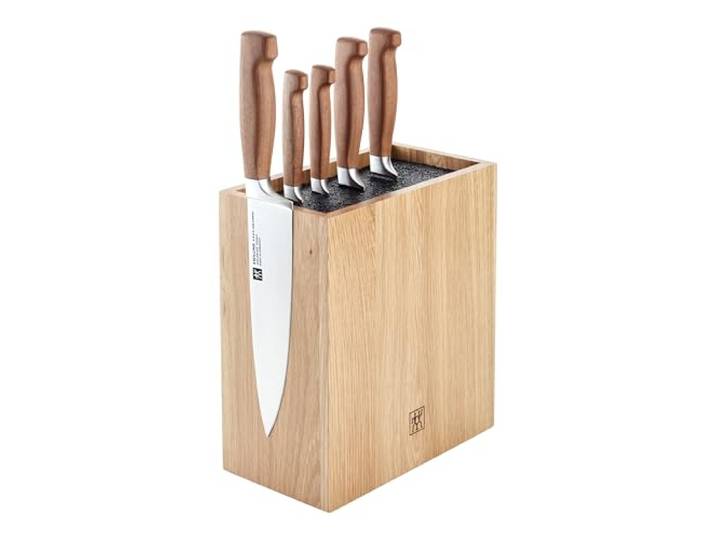 ZWILLING **** VIER STERNE Wood Messerblockset, 6-tlg Eiche Braun